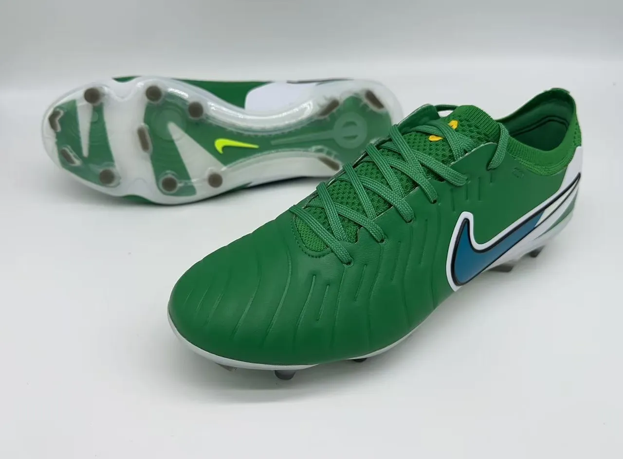Nike Phantom GT সবুজ সাদা নিম্ন-কাট নিট উপরের অংশ টেক্সচার্ড ফোরফুট ফার্ম-গ্রাউন্ড সকার জুতো 10