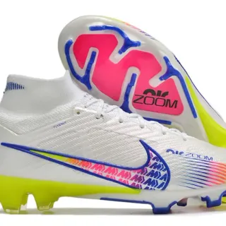 Nike Phantom GT High-Cut White Volt Blue Pink Firm-Ground Soccer Shoes