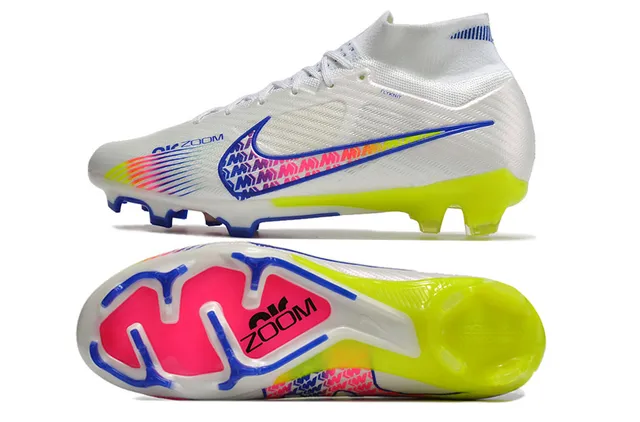 Nike Phantom GT High-Cut White Volt Blue Pink Firm-Ground Soccer Shoes 2