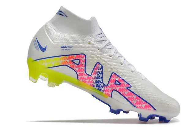 Nike Phantom GT High-Cut White Volt Blue Pink Firm-Ground Soccer Shoes 3