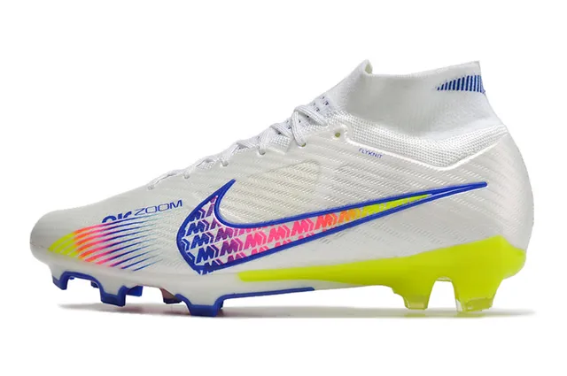 Nike Phantom GT High-Cut White Volt Blue Pink Firm-Ground Soccer Shoes 5