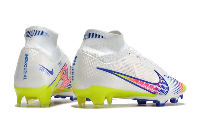 Nike Phantom GT High-Cut White Volt Blue Pink Firm-Ground Soccer Shoes 7