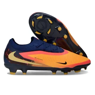 Nike Phantom GT Navy Orange Low-Cut Knit Upper Système de lacets asymétrique pour ground ferme chaussures de football