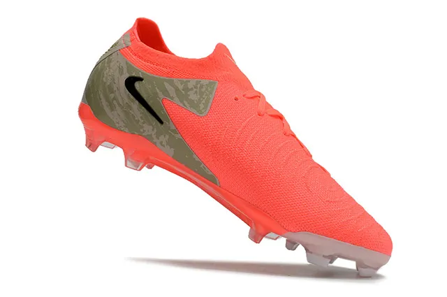 Nike Phantom GT برتقالي أخضر الجيش قماش محبوك لوحة جانبية تمويه أرض صلبة أحذية كرة القدم 2