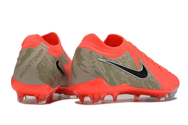 Nike Phantom GT برتقالي أخضر الجيش قماش محبوك لوحة جانبية تمويه أرض صلبة أحذية كرة القدم 5