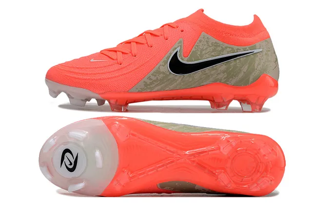 Nike Phantom GT برتقالي أخضر الجيش قماش محبوك لوحة جانبية تمويه أرض صلبة أحذية كرة القدم 6