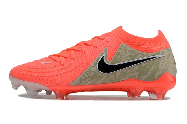 Nike Phantom GT برتقالي أخضر الجيش قماش محبوك لوحة جانبية تمويه أرض صلبة أحذية كرة القدم 7