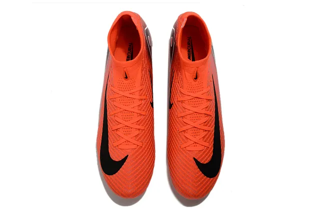 Nike Phantom GT Orange Black High-Cut Sock-Fit Collar Flyknit Upper Turf Soccer Shoes 2