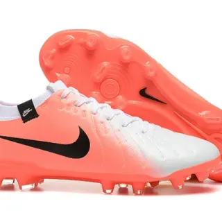 Nike Phantom GT Laranja Branco Sapatos de Futebol Low-Cut Cadarço Assimétrico Campo Firme