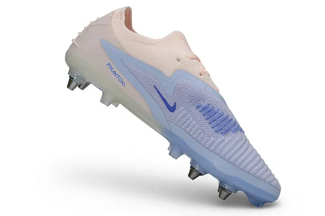 Nike Phantom GT গোলাপি নীল নিট উপর অসমমিত লেসিং Firm-Ground সকার জুতো 2