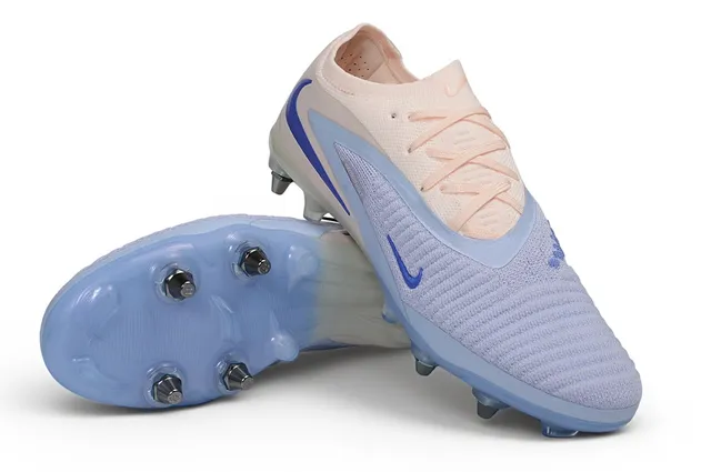 Nike Phantom GT গোলাপি নীল নিট উপর অসমমিত লেসিং Firm-Ground সকার জুতো 4