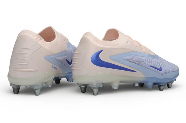 Nike Phantom GT গোলাপি নীল নিট উপর অসমমিত লেসিং Firm-Ground সকার জুতো 5