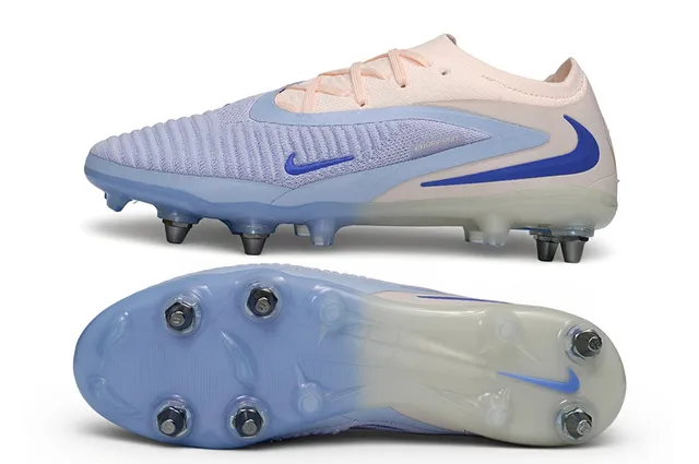 Nike Phantom GT গোলাপি নীল নিট উপর অসমমিত লেসিং Firm-Ground সকার জুতো 6