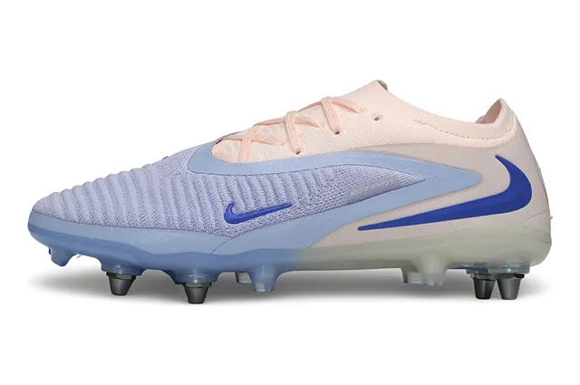 Nike Phantom GT গোলাপি নীল নিট উপর অসমমিত লেসিং Firm-Ground সকার জুতো 7