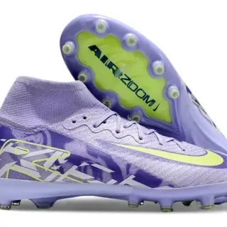 Nike Phantom GT Purple Yellow Sapatos de futebol alto com ajuste de meia confeção de malha superior para solo firme