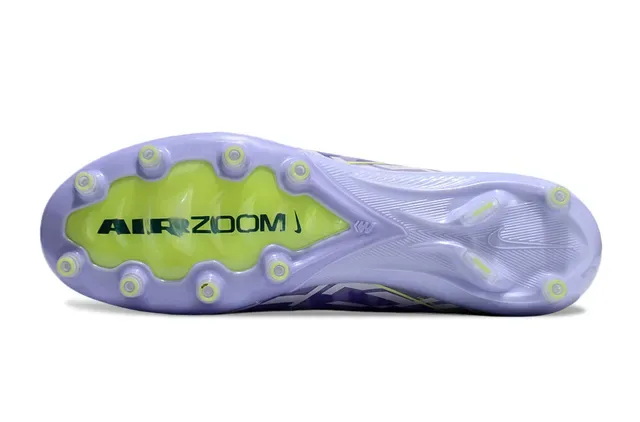 Nike Phantom GT बैंगनी पीला हाई टॉप सॉक-फिट अपर निट कंस्ट्रक्शन फर्म ग्राउंड सॉकर शूज 6