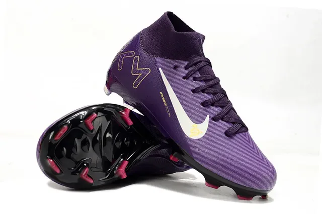 حذاء كرة القدم Nike Phantom Vision بنفسجي ذهبي عالي القطع أرض صلبة 2