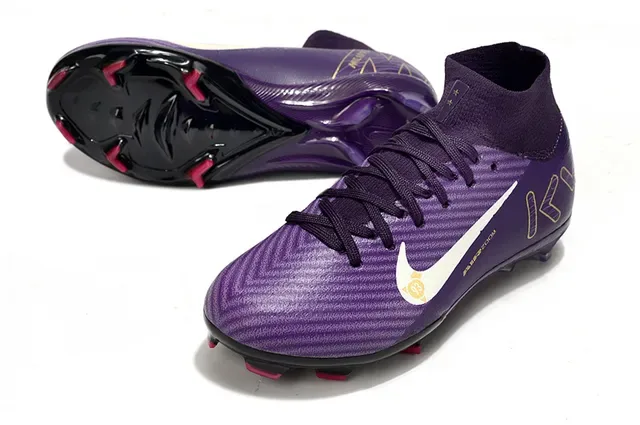 حذاء كرة القدم Nike Phantom Vision بنفسجي ذهبي عالي القطع أرض صلبة 3