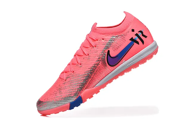 Nike Pink Blue Knit Upper Low-Cut Collar Turf Soccer Shoes 4
