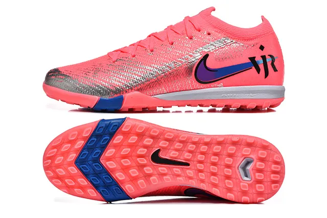 Nike Pink Blue Knit Upper Low-Cut Collar Turf Soccer Shoes 9