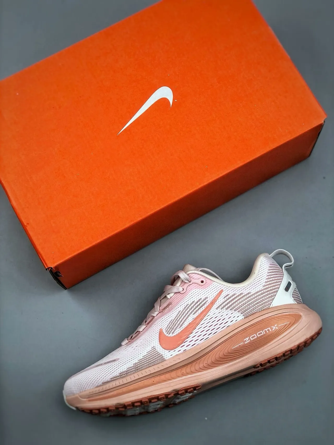 Nike rose orange respirant tissage supérieur superpositions motif ondulé chaussures de course 3