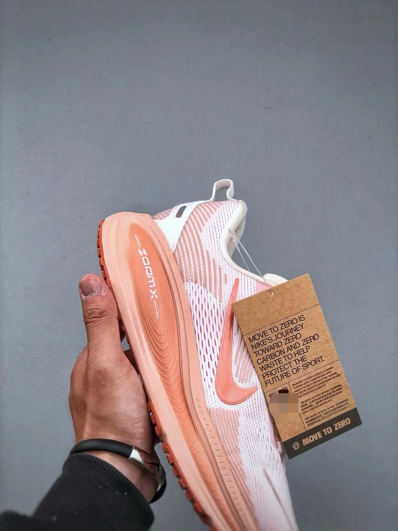 Nike rose orange respirant tissage supérieur superpositions motif ondulé chaussures de course 6