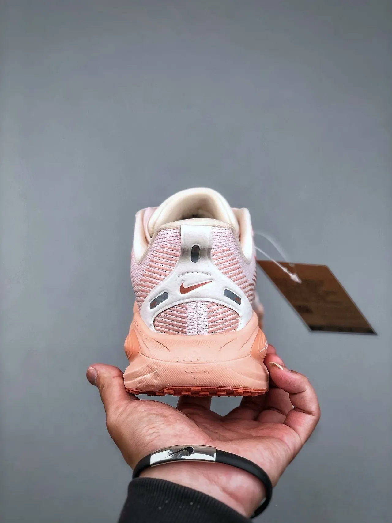 Nike rose orange respirant tissage supérieur superpositions motif ondulé chaussures de course 7