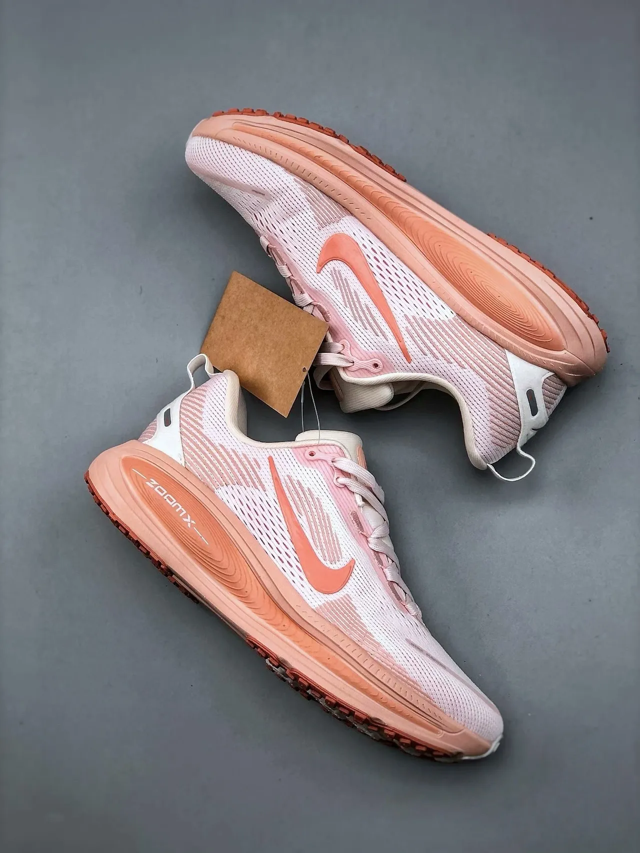 Nike rose orange respirant tissage supérieur superpositions motif ondulé chaussures de course 9