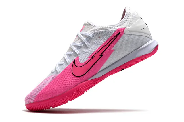 Nike Pink Silver Knit Upper Low-Profile Silhouette Indoor Soccer Shoes 10