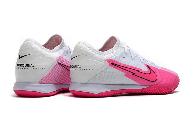 Nike Pink Silver Knit Upper Low-Profile Silhouette Indoor Soccer Shoes 12