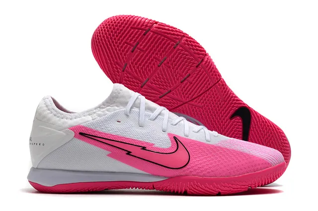Nike Pink Silver Knit Upper Low-Profile Silhouette Indoor Soccer Shoes 13