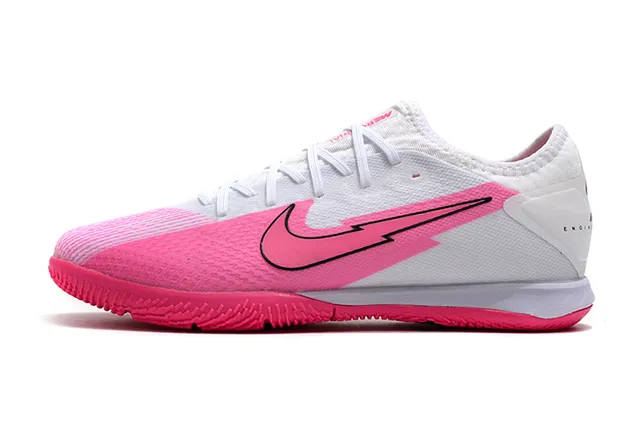 Nike Pink Silver Knit Upper Low-Profile Silhouette Indoor Soccer Shoes 15