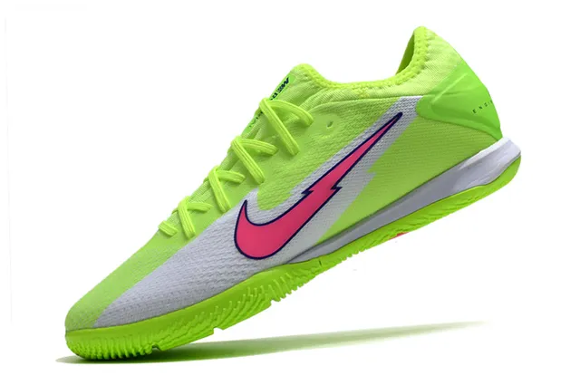 Nike Pink Silver Knit Upper Low-Profile Silhouette Indoor Soccer Shoes 17