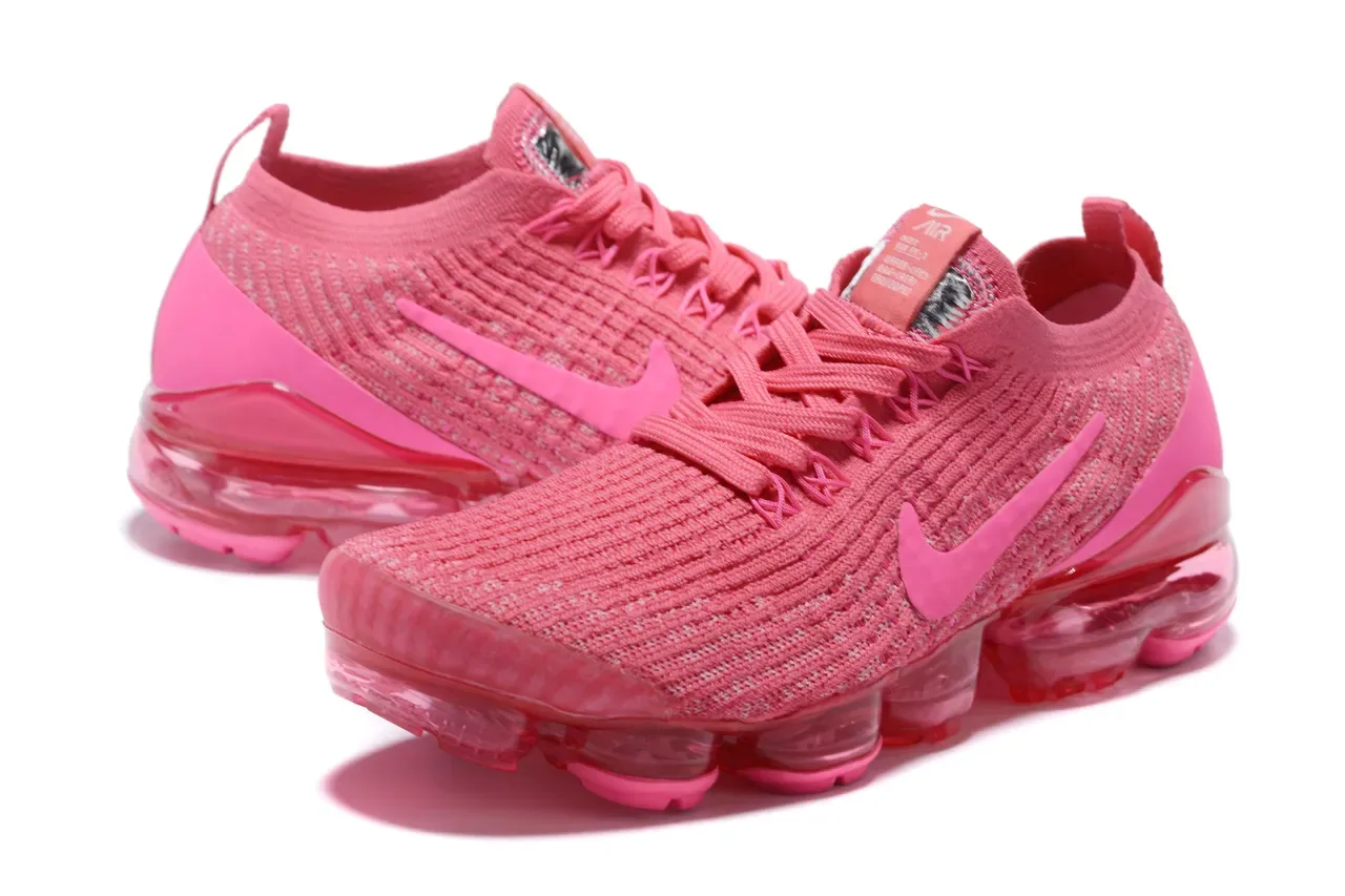 Nike Pink Transparent Flyknit Upper Full-Length Visible Air Unit Running Shoes 5