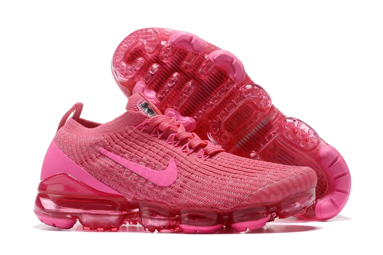 Nike Pink Transparent Flyknit Upper Full-Length Visible Air Unit Running Shoes 7