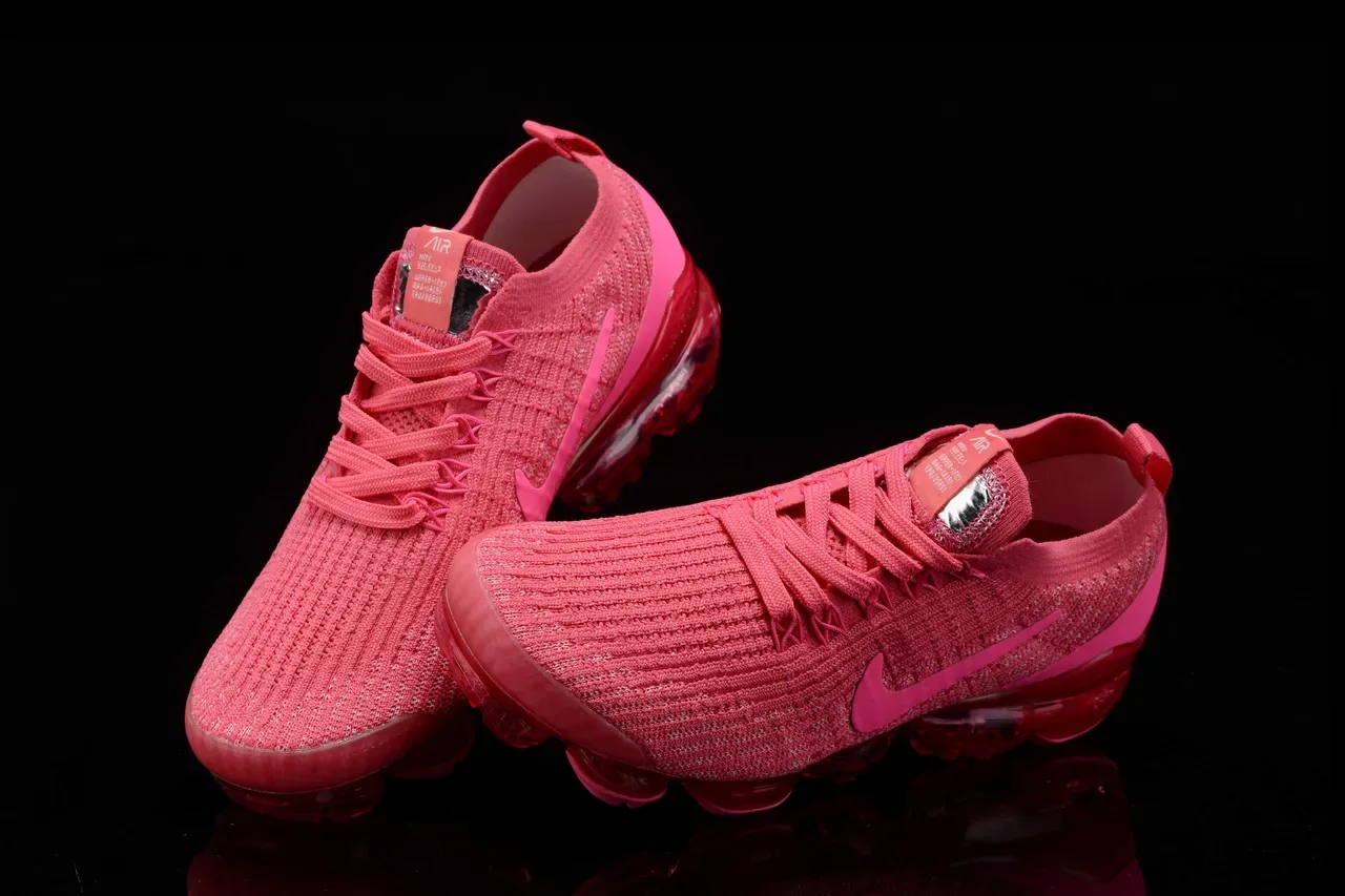 Nike Pink Transparent Flyknit Upper Full-Length Visible Air Unit Running Shoes 9