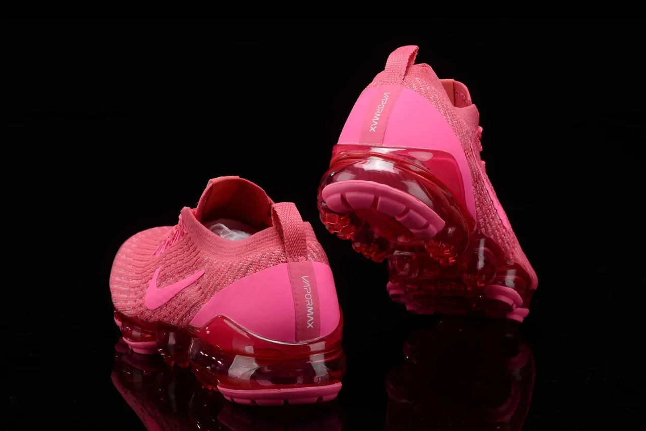 Nike Pink Transparent Flyknit Upper Full-Length Visible Air Unit Running Shoes 10