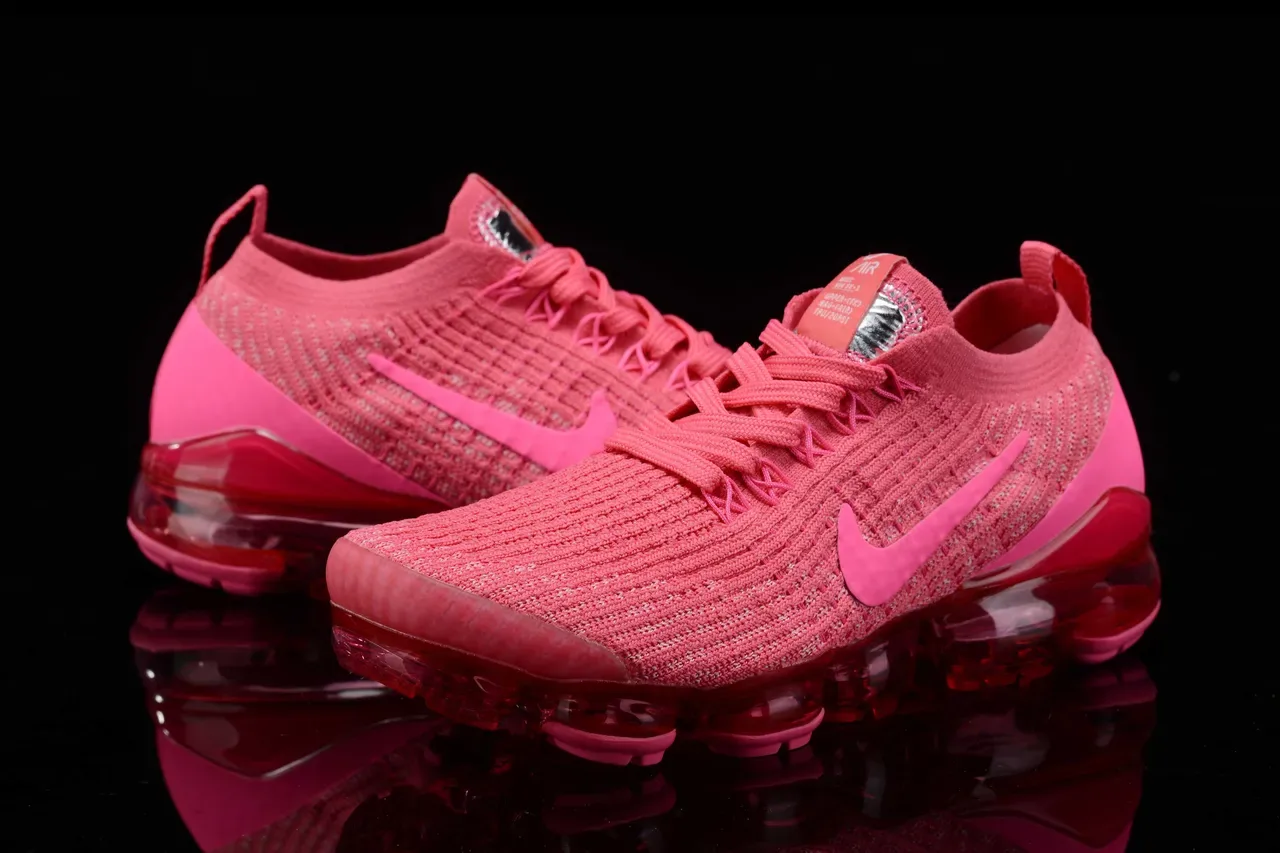 Nike Pink Transparent Flyknit Upper Full-Length Visible Air Unit Running Shoes 12