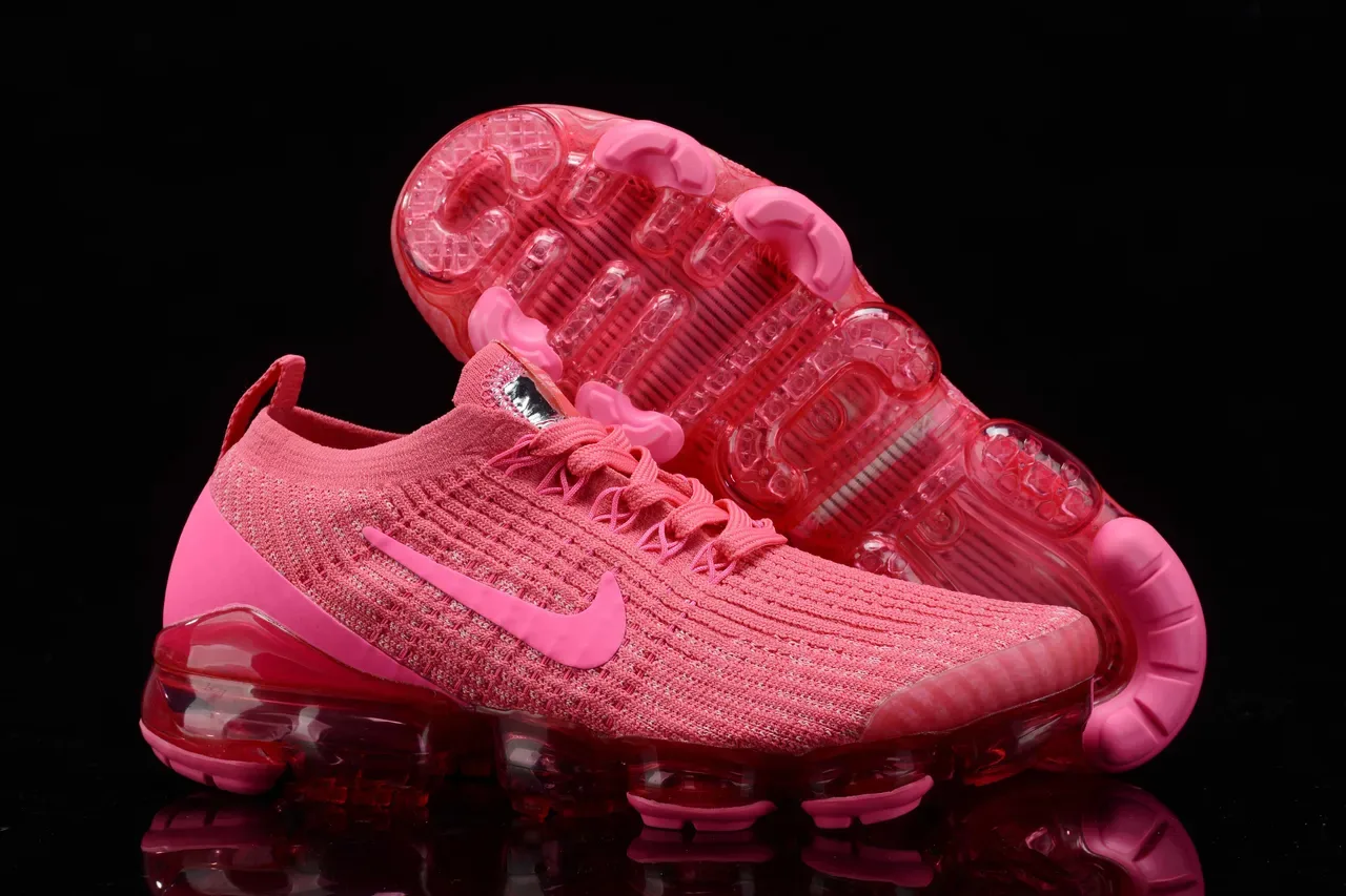 Nike Pink Transparent Flyknit Upper Full-Length Visible Air Unit Running Shoes 13