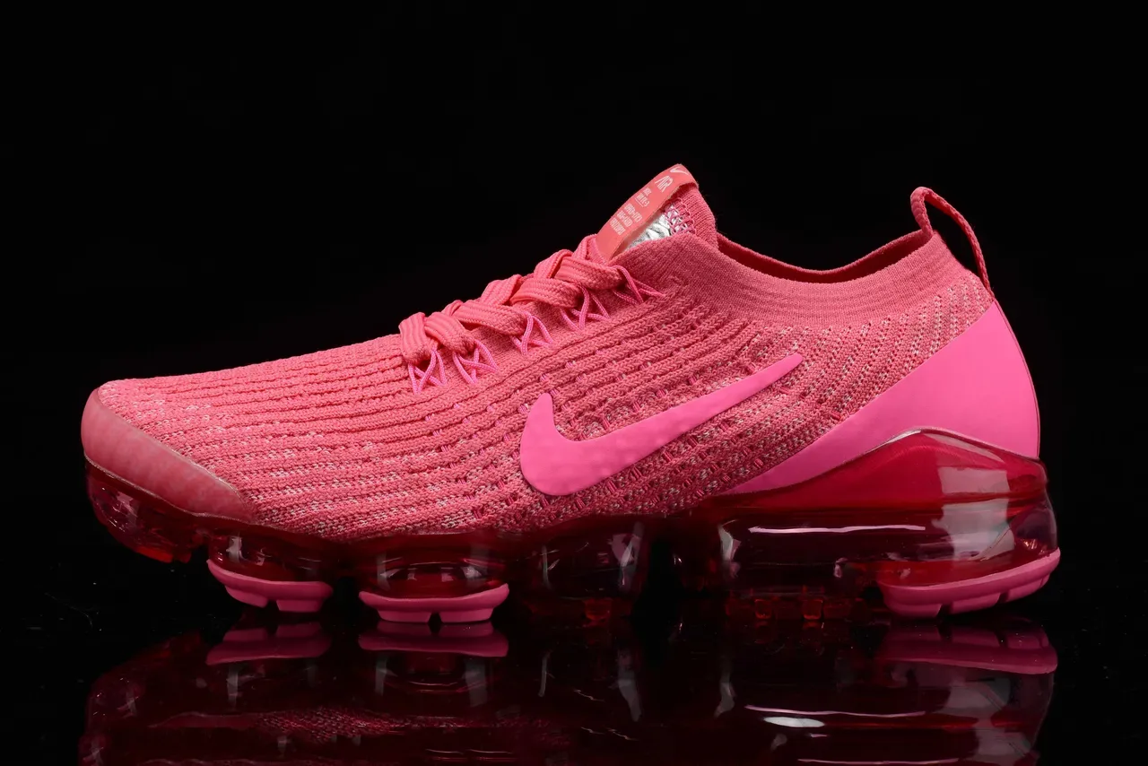 Nike Pink Transparent Flyknit Upper Full-Length Visible Air Unit Running Shoes 15