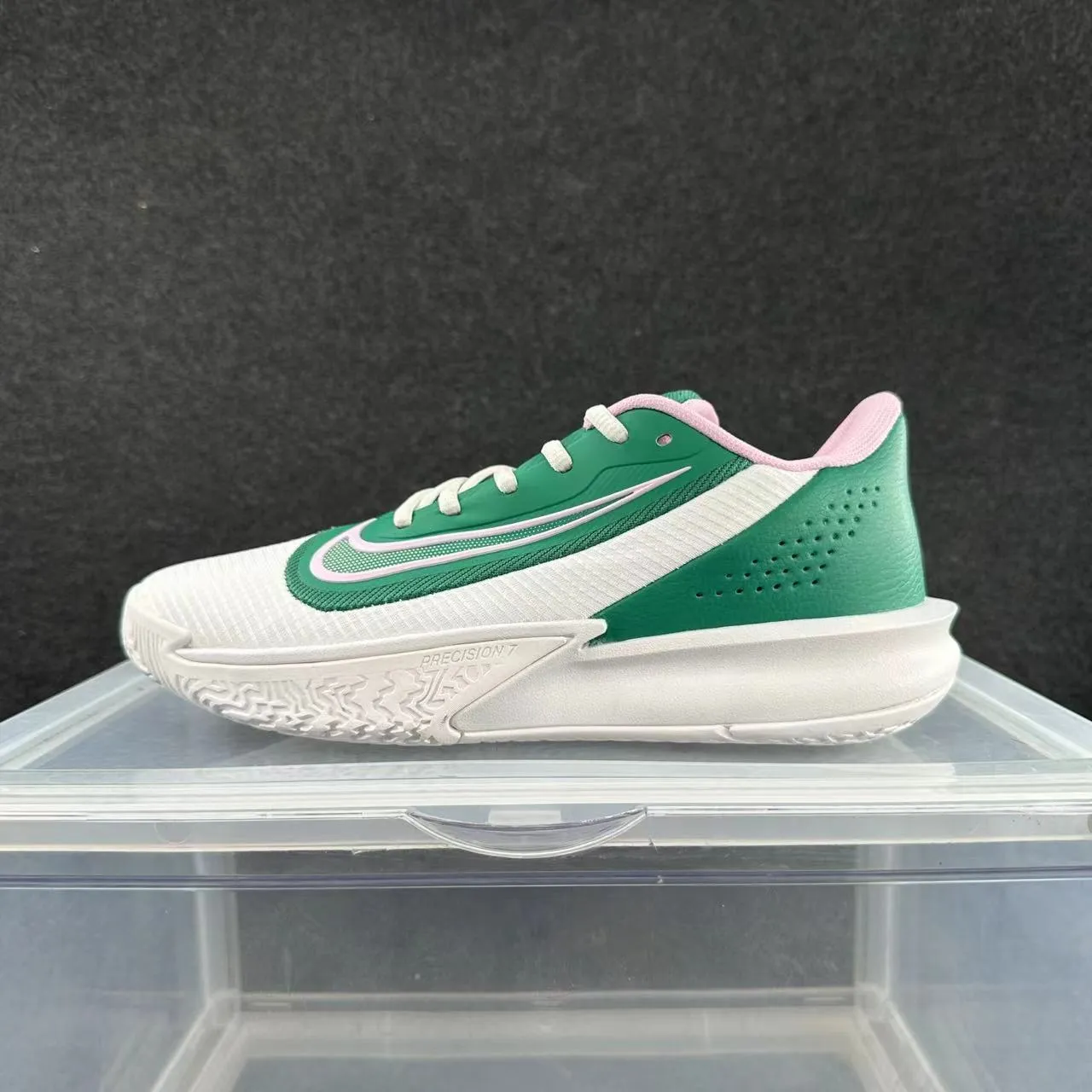 Nike Precision 7 White Green Pink Basketball Shoes 2