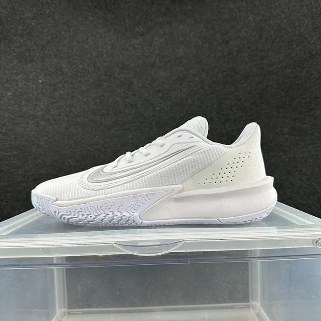 Nike Precision 7 White Silver Basketball Shoes 2