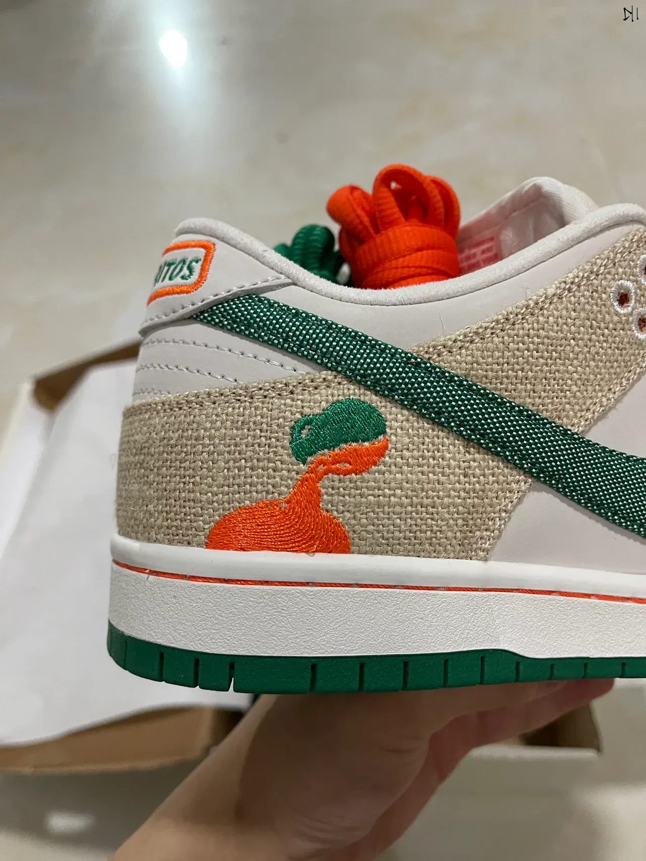 Nike SB Dunk Low Beige Green Orange Skateboard Shoes 8