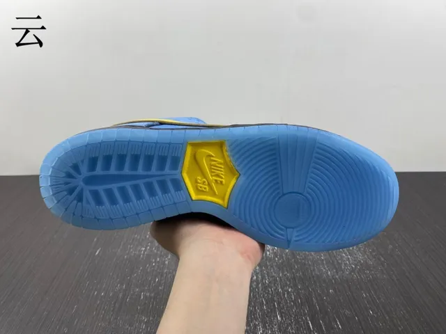 Nike SB Dunk Low नीला और पीला स्केटबोर्ड जूते 8