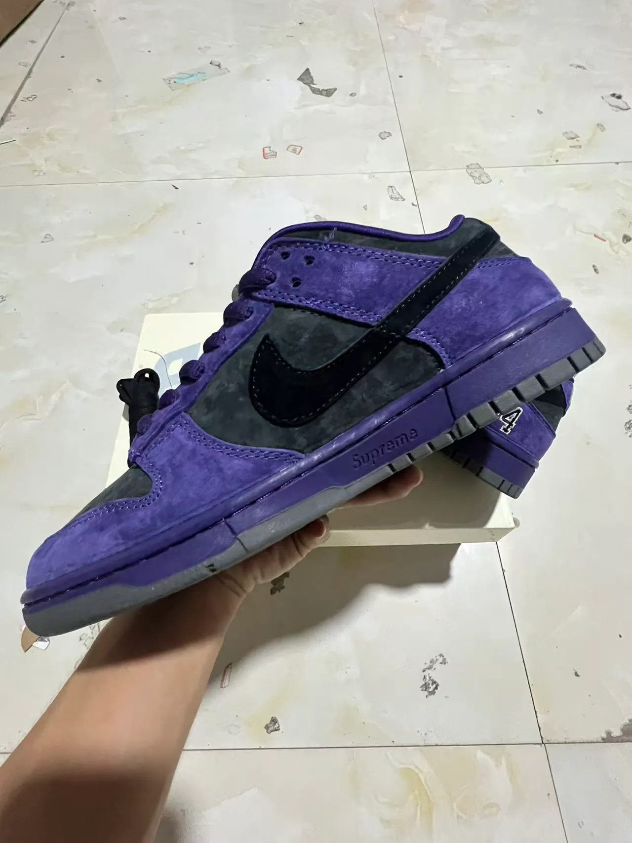 Nike SB Dunk Low Supreme বেগুনি '৯৪ স্কেটবোর্ড জুতা 5
