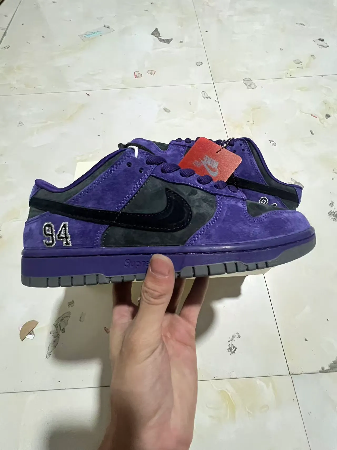 Nike SB Dunk Low Supreme বেগুনি '৯৪ স্কেটবোর্ড জুতা 7