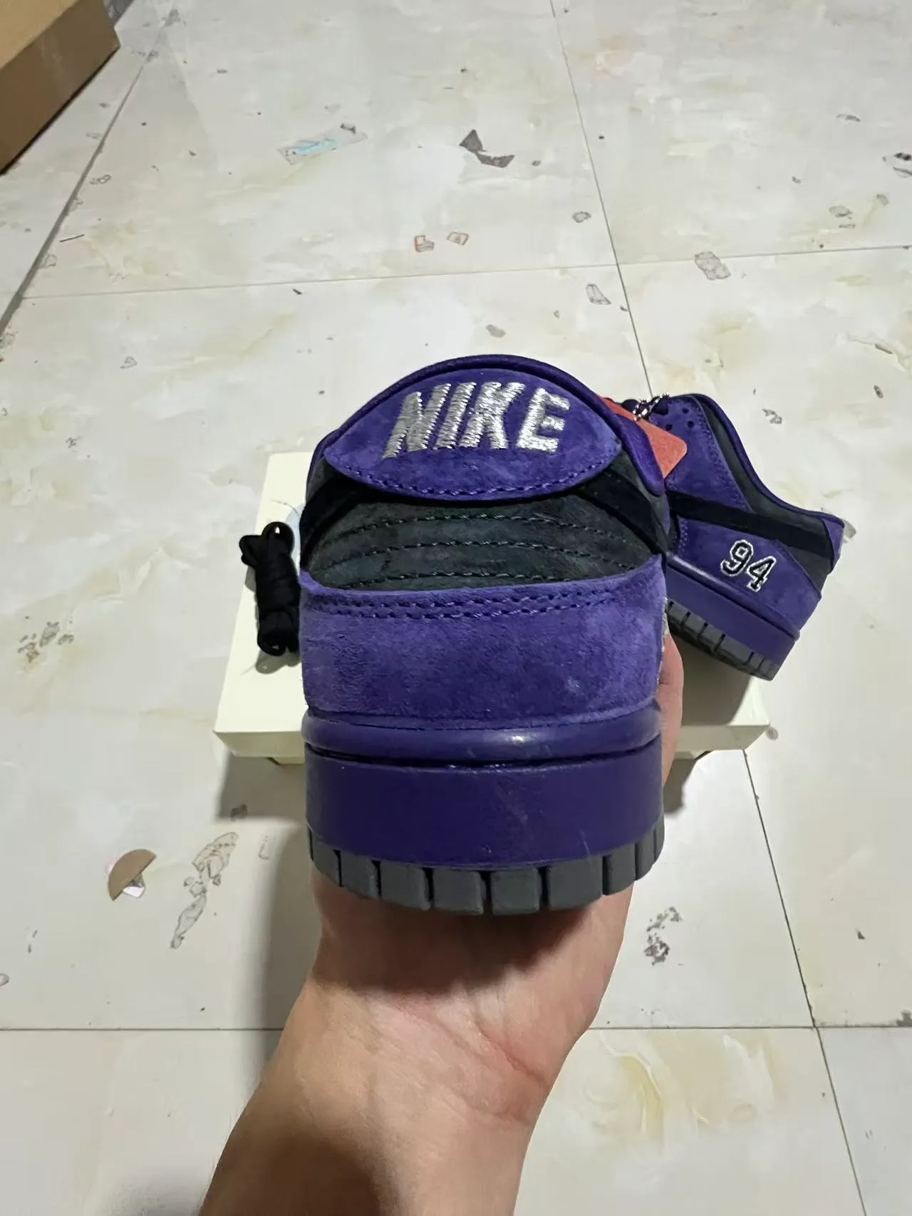 Nike SB Dunk Low Supreme বেগুনি '৯৪ স্কেটবোর্ড জুতা 8