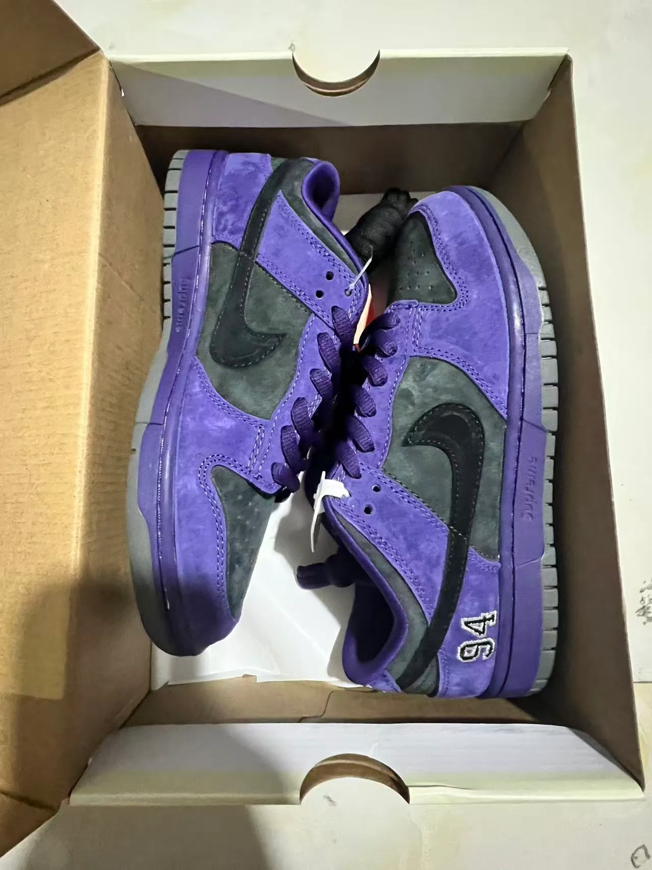 Nike SB Dunk Low Supreme বেগুনি '৯৪ স্কেটবোর্ড জুতা 9