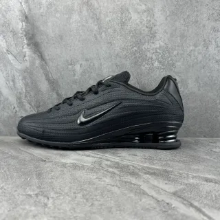 Nike Shox أسود أحادي اللون محبك منسوج علوي أسلوب الحياة أحذية رياضية