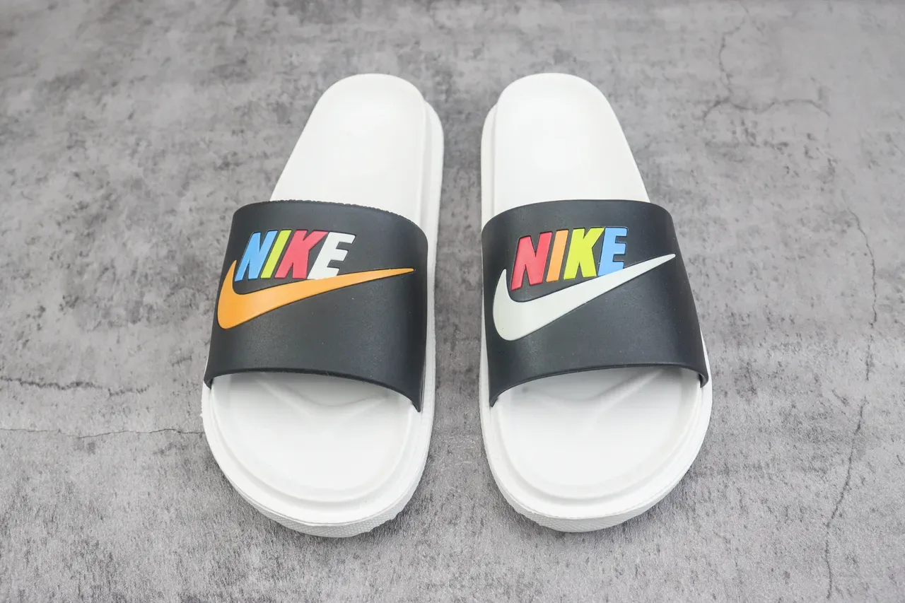 Nike Slide Black and White Strap Slipper 2
